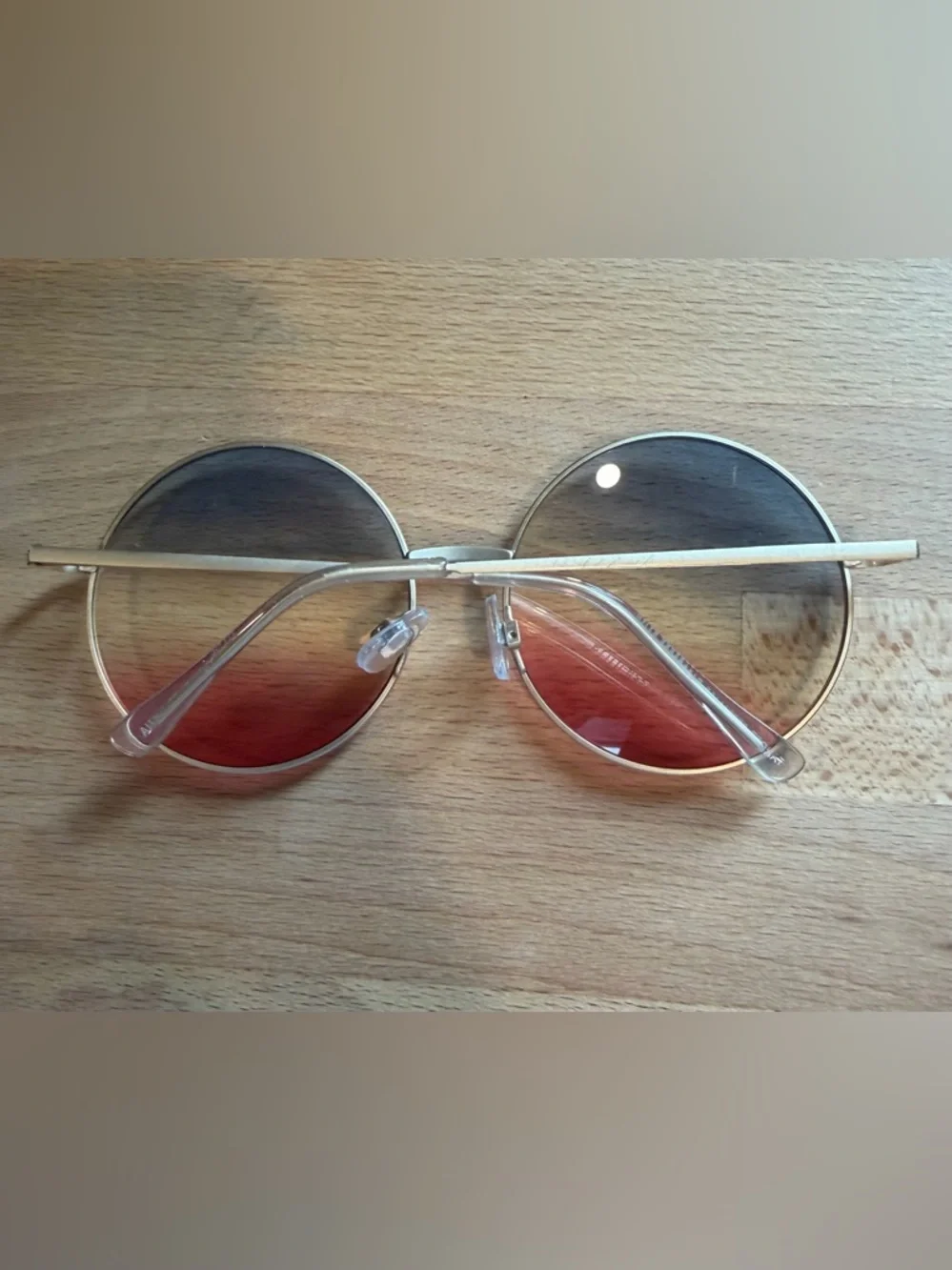 Target Gold Frame Round Hippie Sunglasses with Pastel Rainbow Gradient Lenses